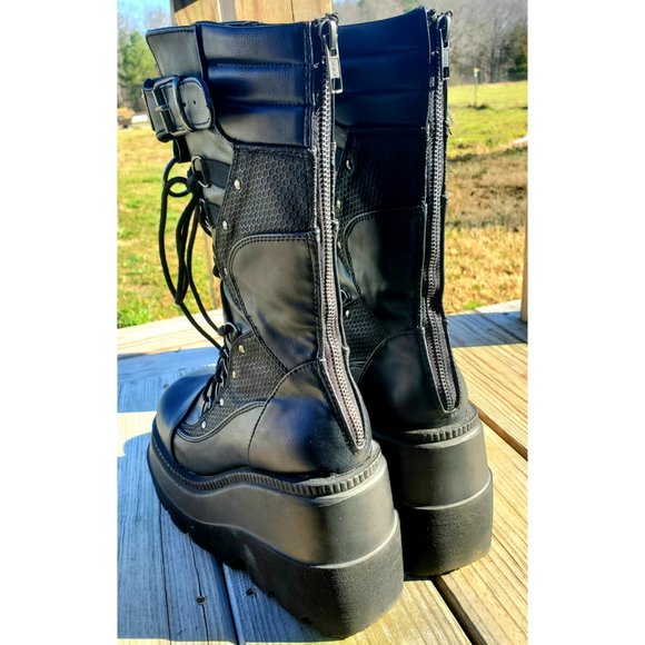 Demonia Vegan Leather Knee High Boots [worn 3 times] - Picture 4 of 4